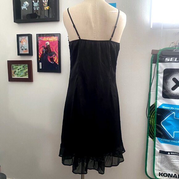 Belle Poque Black Nylon Slip with Lace - Picture 5 of 6